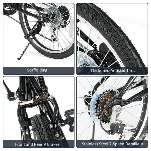 20" 7-Speed Lightweight Iron V-Brakes Folding Bike