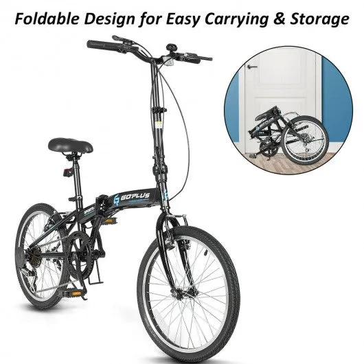20" 7-Speed Lightweight Iron V-Brakes Folding Bike