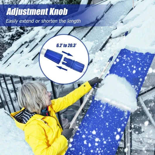 21 ft Lightweight Roof Snow Rake Removal Tool  w/Adjustable Telescoping Handle
