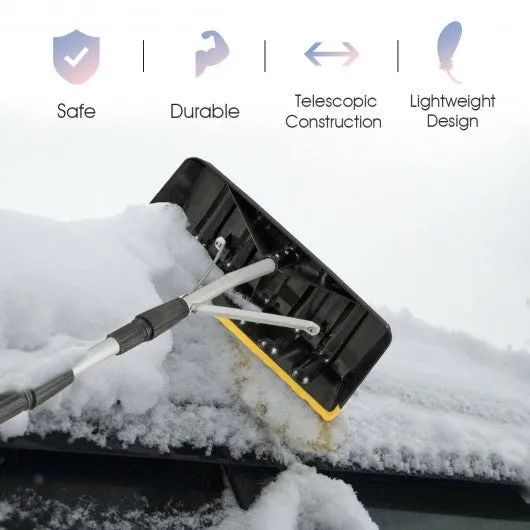 21FT Telescoping Snow Roof Rake Aluminum Tube Non-Slip Handle