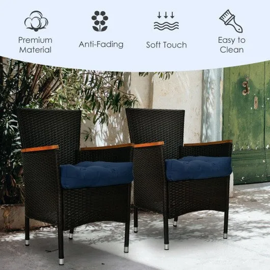 21" x 21" Patio Chair Seat Cushion Pads for Indoor and Outdoor-Navy