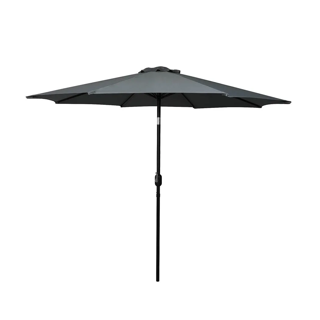 2.7m Waipio Outdoor Umbrella Garden Patio Tilt Parasol - Grey