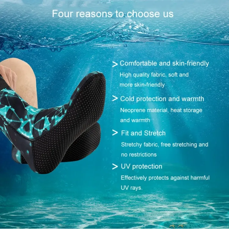 3mm Waterproof Long Beach Diving Socks Warm Non-slip Snorkeling Socks, Size: XL(Starsky  Blue)