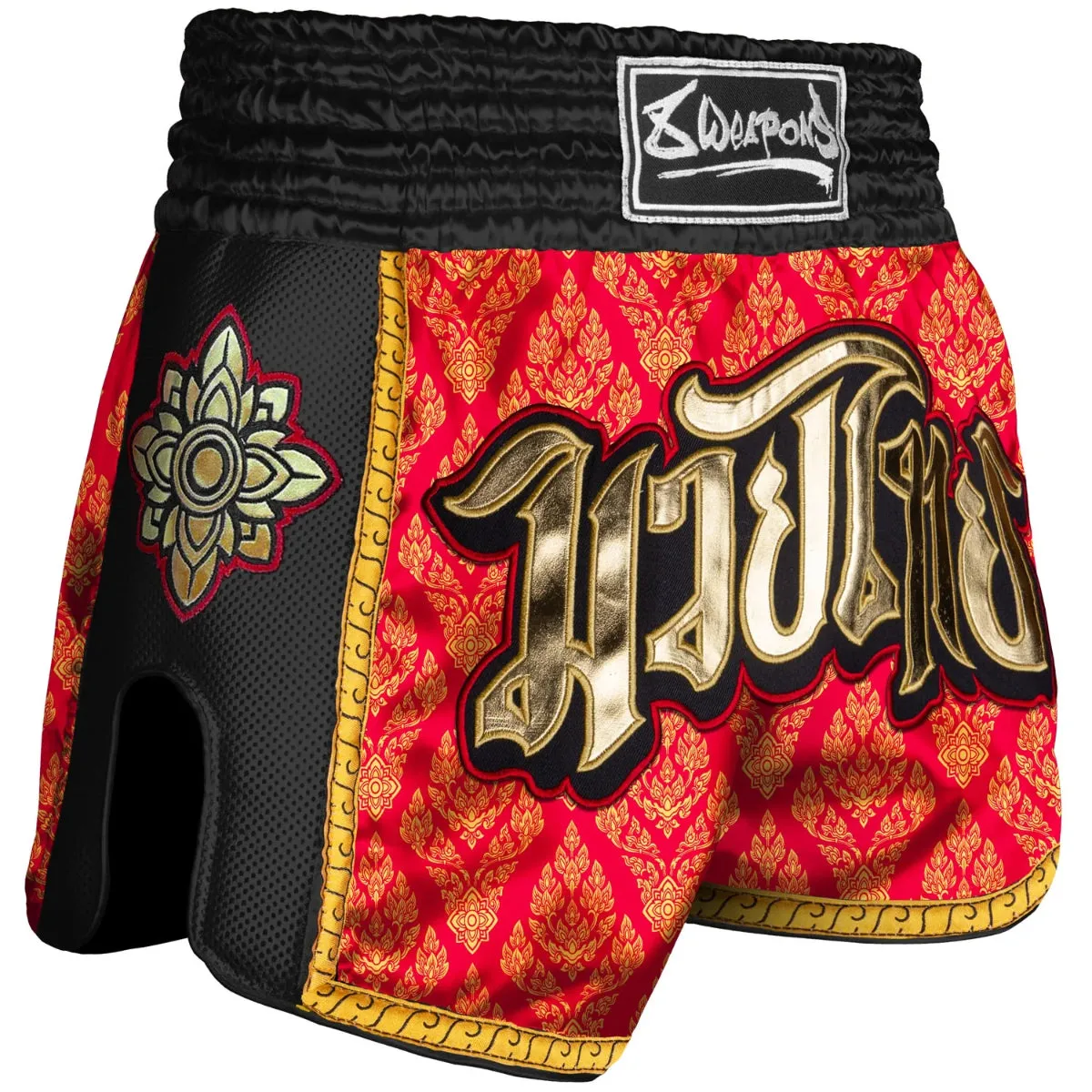 8 Weapons Ancient 2.0 Super Mesh Muay Thai Shorts Red/Gold