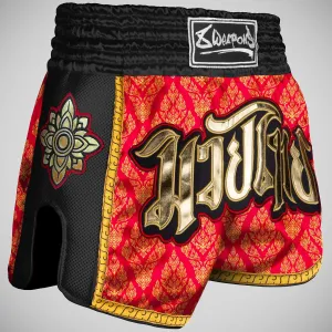 8 Weapons Ancient 2.0 Super Mesh Muay Thai Shorts Red/Gold