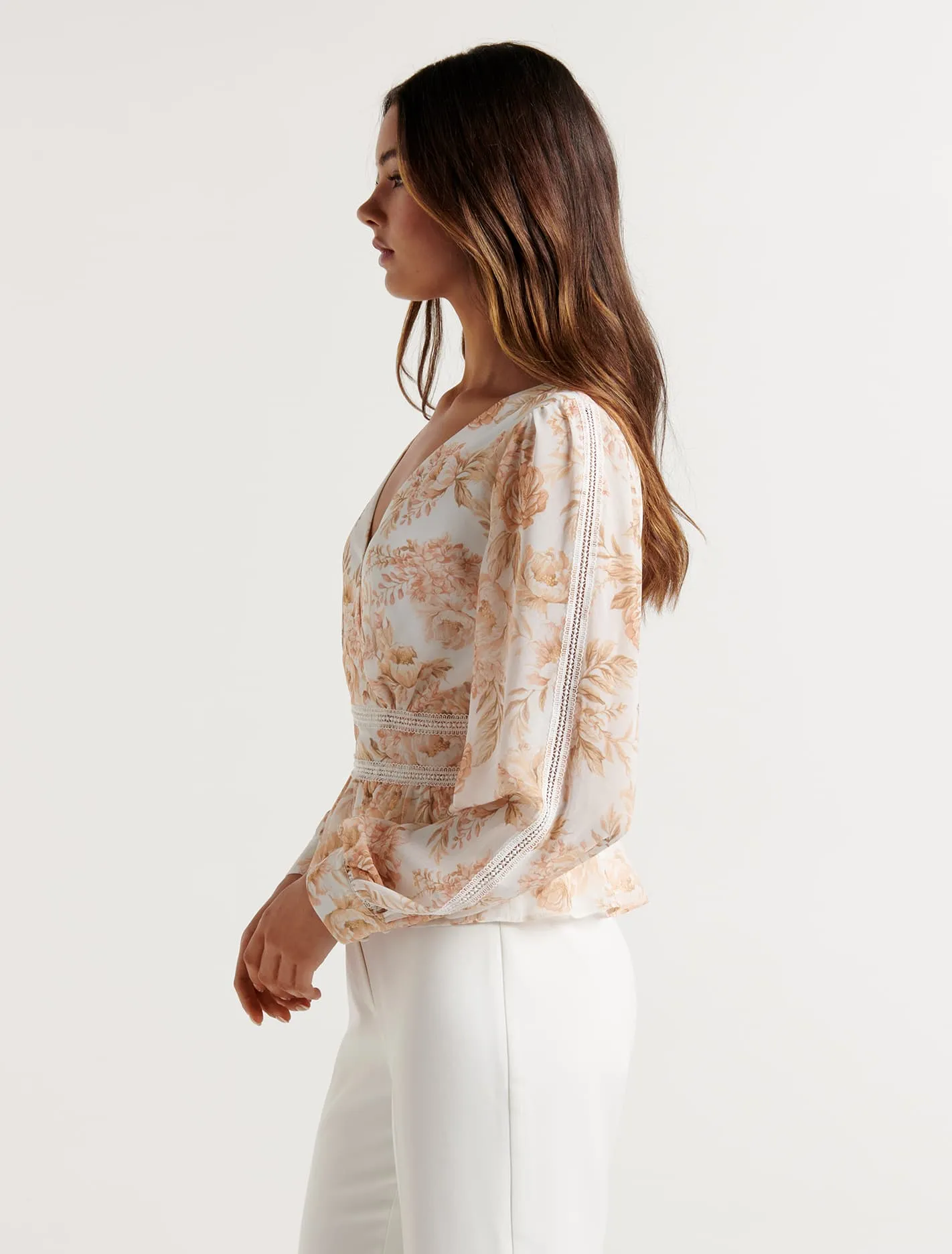 Aaliyah Trim Spliced Blouse