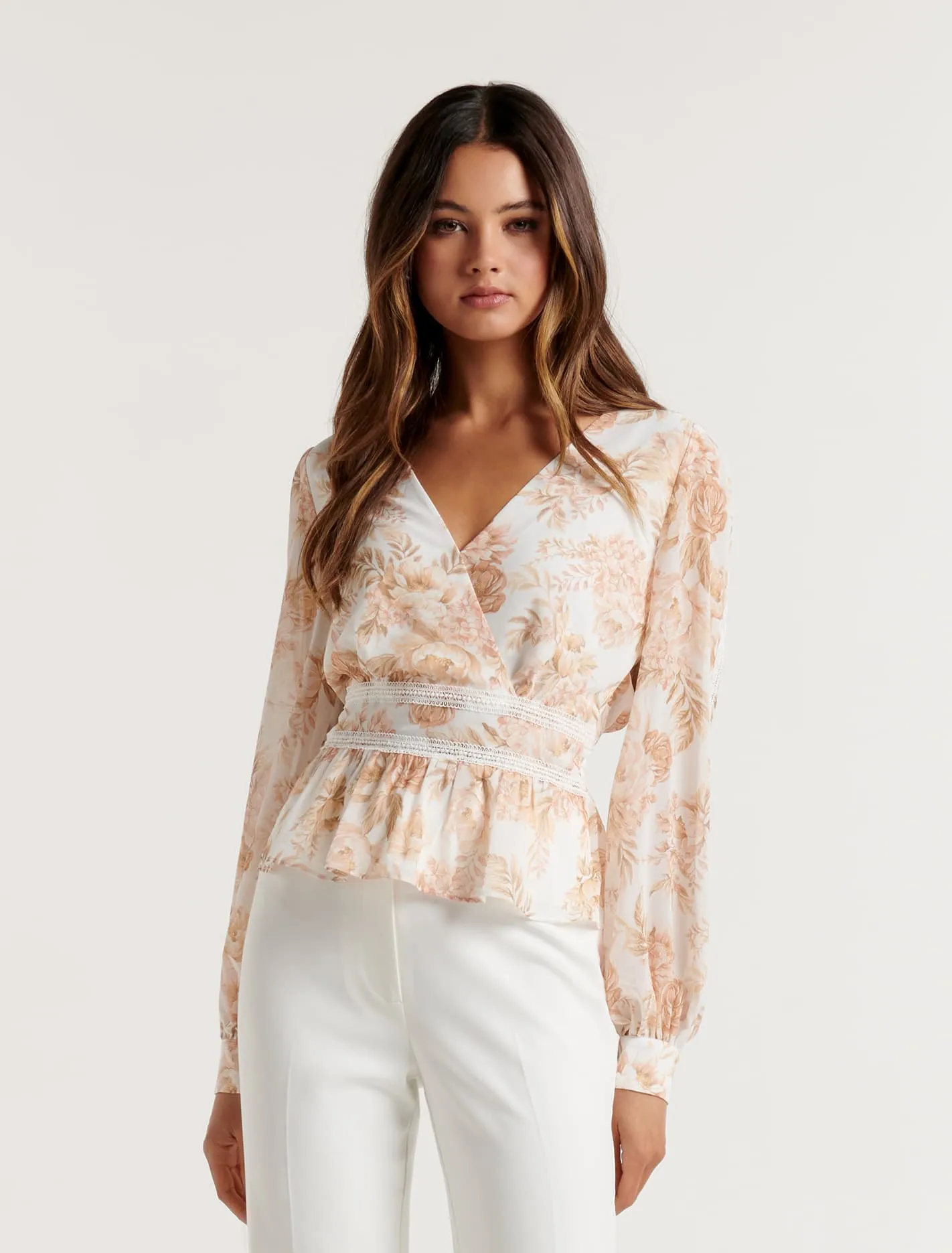 Aaliyah Trim Spliced Blouse