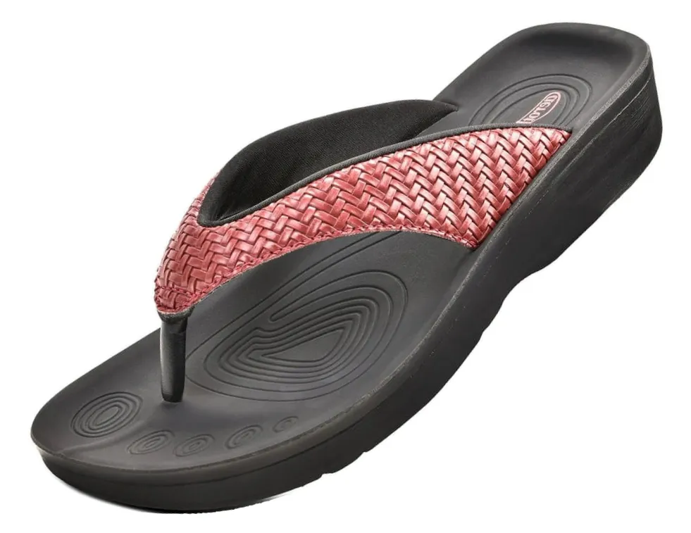 Aerothotic - Dune Women’s Arch Support Thong Flip Flop Sandals , Wine