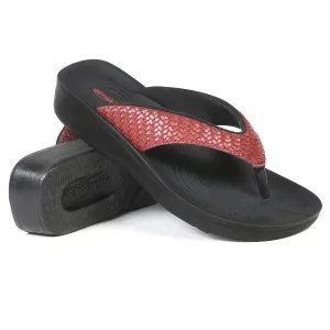 Aerothotic - Dune Women’s Arch Support Thong Flip Flop Sandals , Wine
