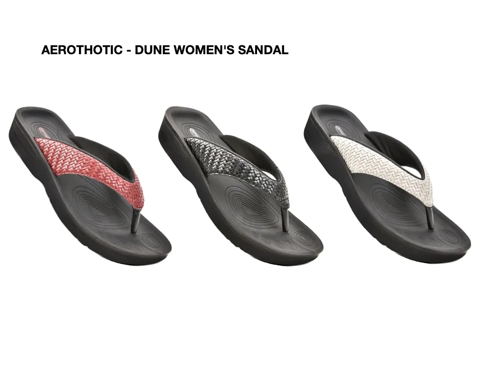Aerothotic - Dune Women’s Arch Support Thong Flip Flop Sandals , Wine