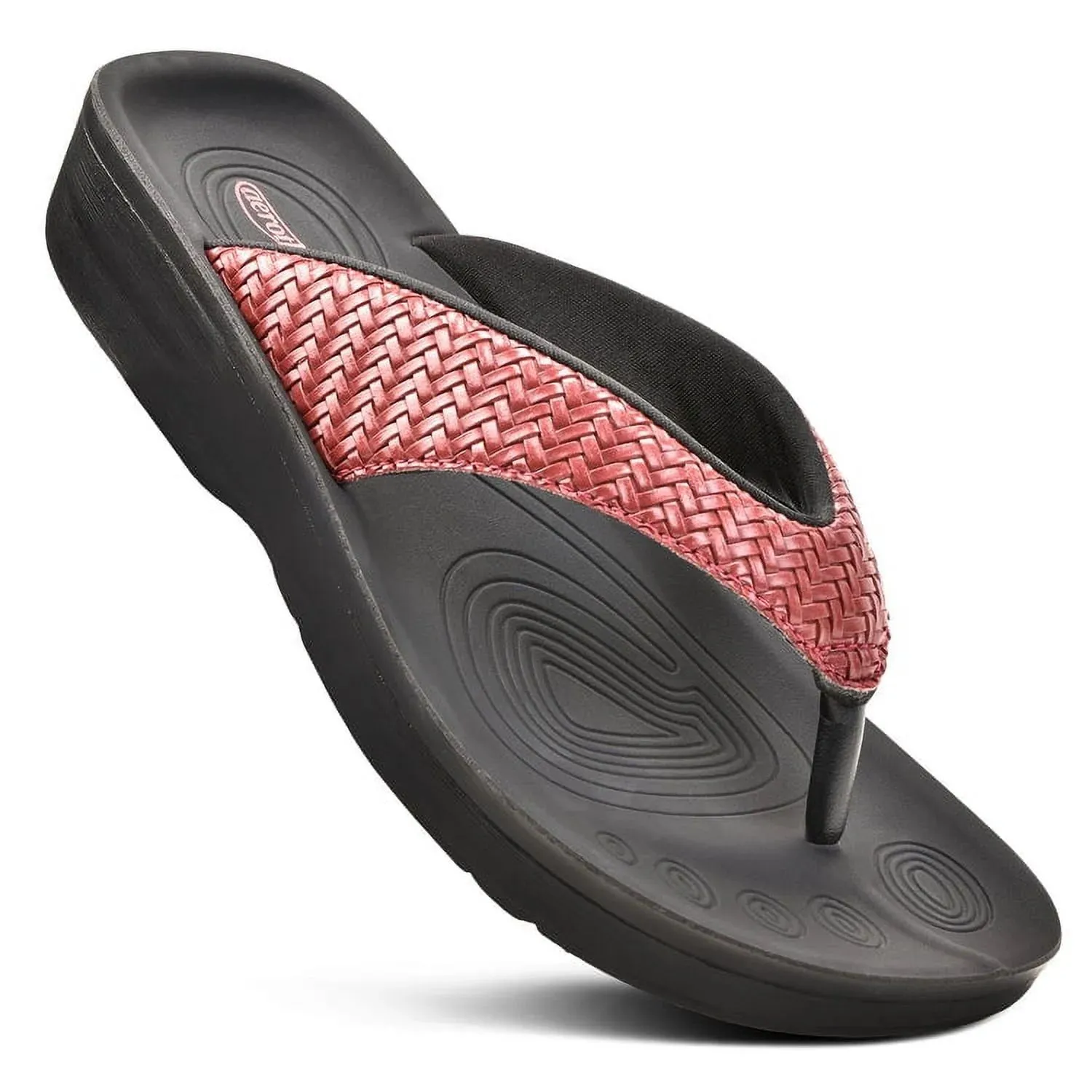 Aerothotic - Dune Women’s Arch Support Thong Flip Flop Sandals , Wine