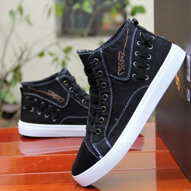 American Flag Label Trendy Fashion Style Vintage Denim Shoe