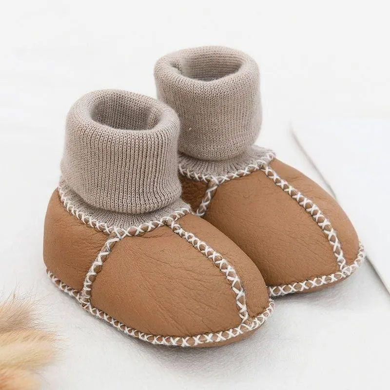 Angelodini™ Cozy Fleece-Lined Winter First Walker Shoes