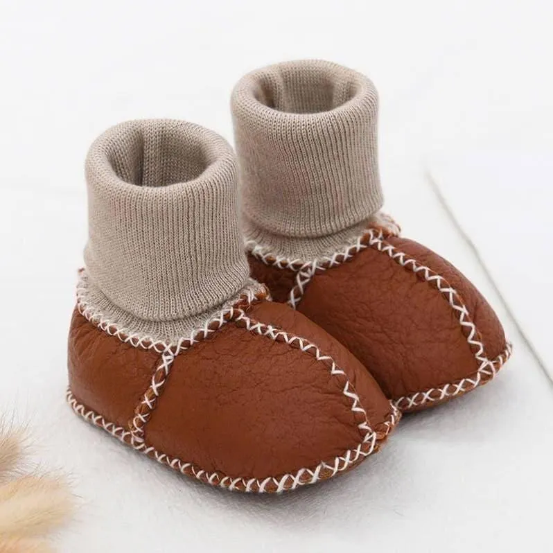 Angelodini™ Cozy Fleece-Lined Winter First Walker Shoes