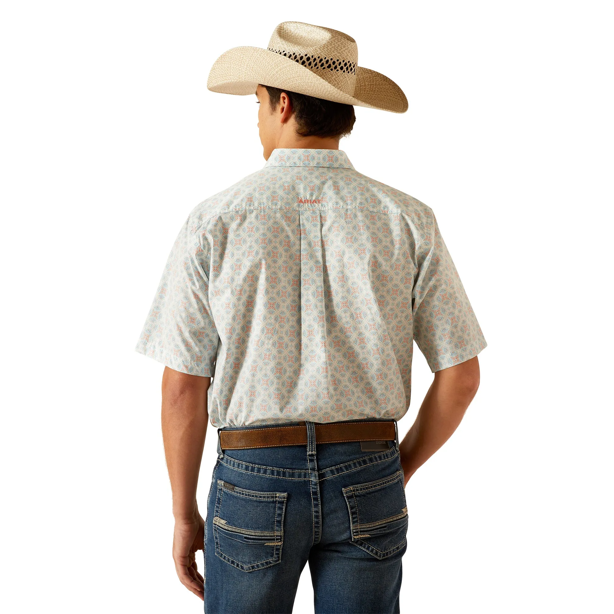 Ariat Men's Kia Short Sleeve Shirt Aqua