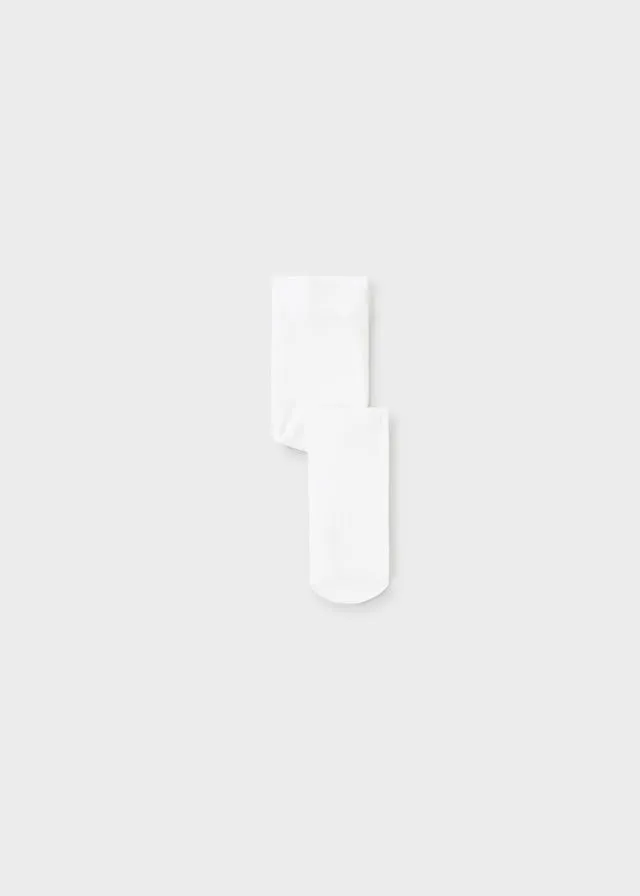 Baby Microfiber Dot Stockings, White
