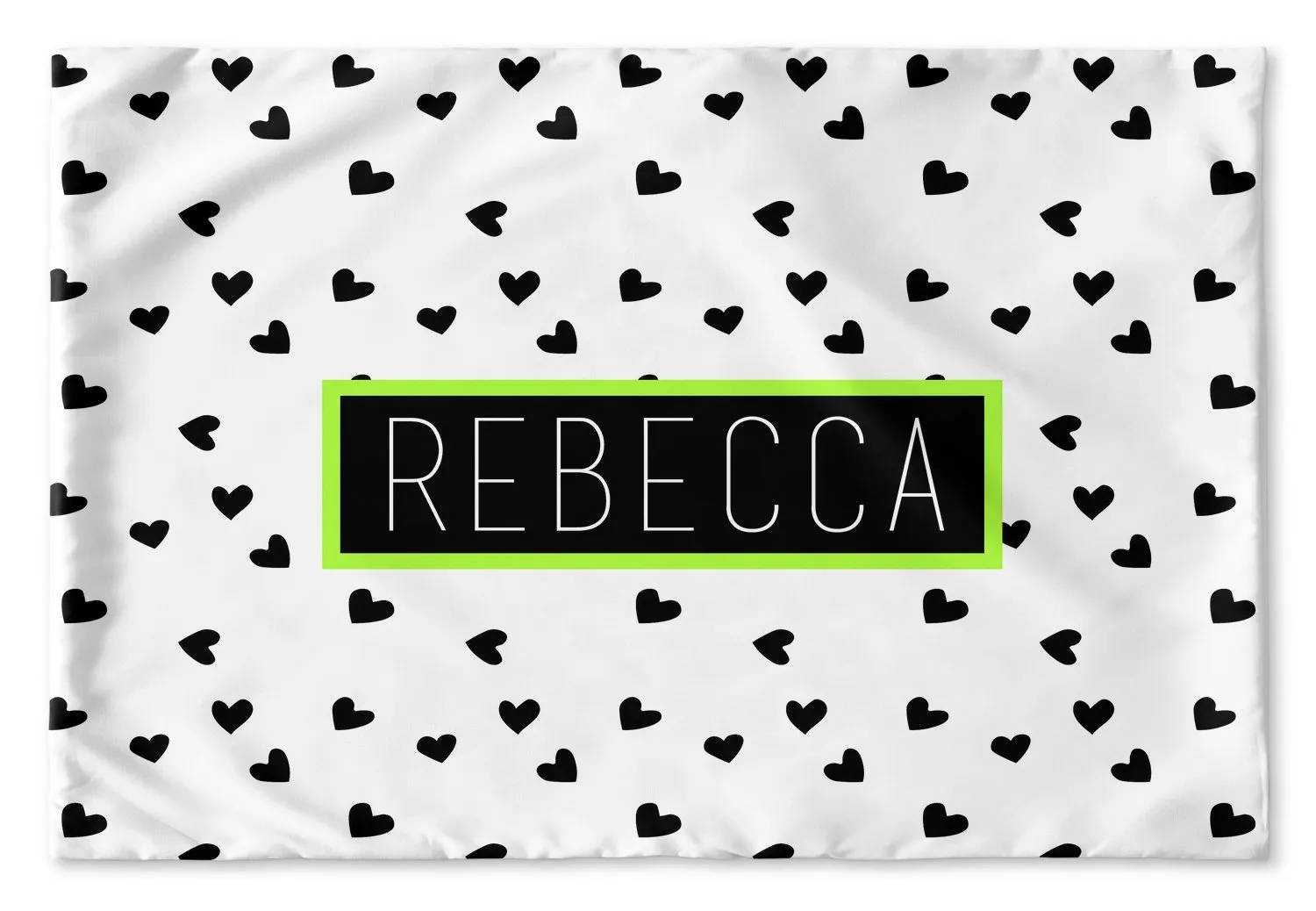 BLACK AND WHITE HEARTS PERSONALIZED PILLOW SHAM (MULTIPLE COLOR OPTIONS)