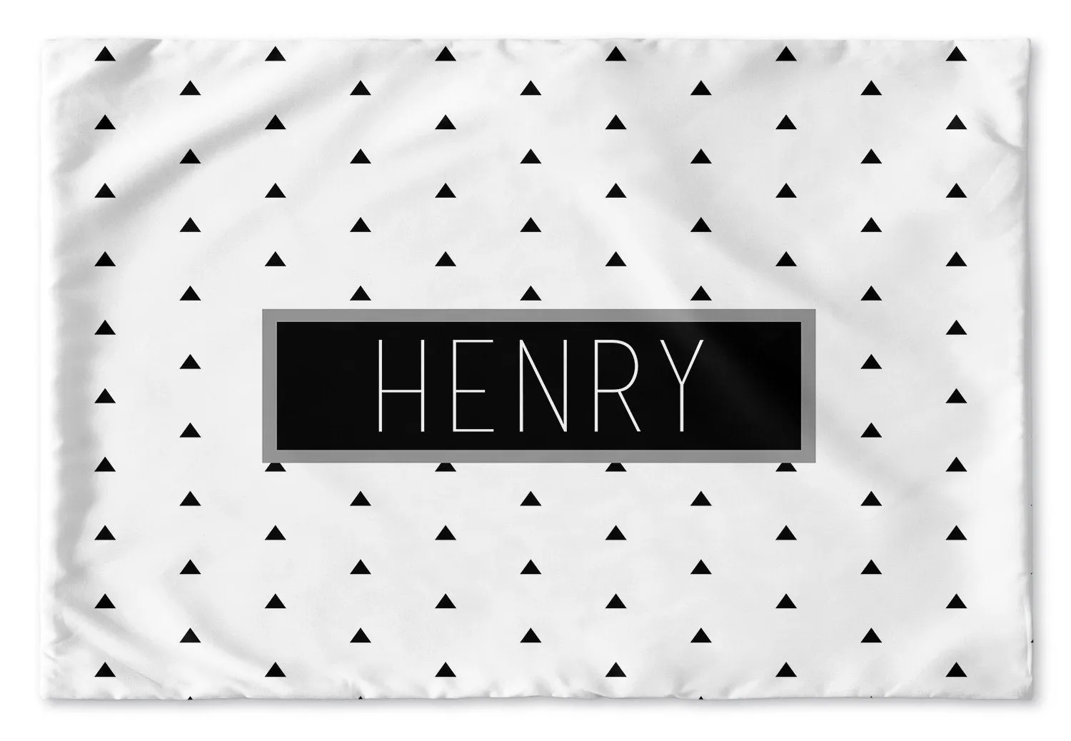 BLACK AND WHITE TRIANGLES PERSONALIZED PILLOW SHAM (MULTIPLE COLOR OPTIONS)
