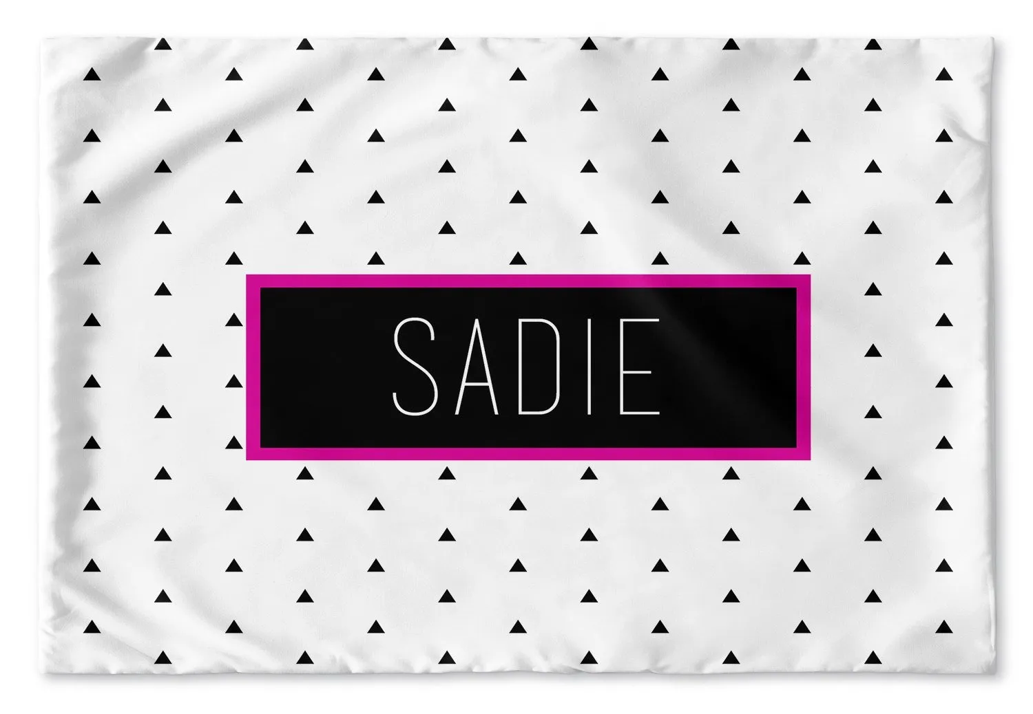 BLACK AND WHITE TRIANGLES PERSONALIZED PILLOW SHAM (MULTIPLE COLOR OPTIONS)