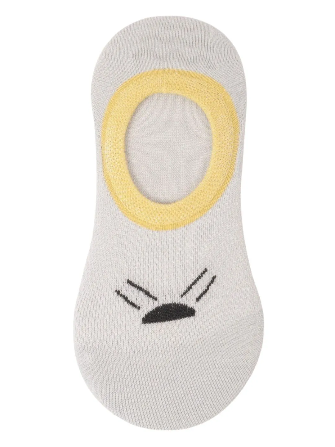 Boys' Ankle Socks with Adorable Animal Faces, Beige and Grey