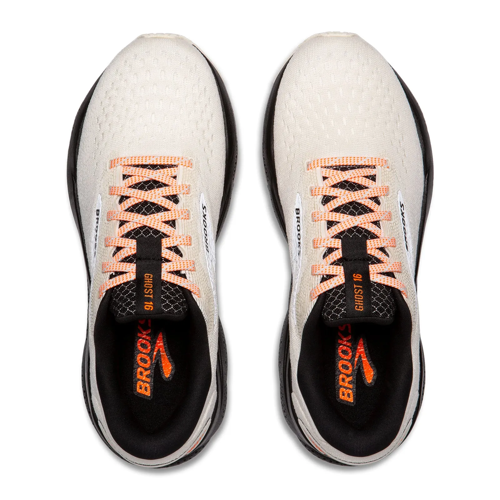 Brooks Ghost 16 Running Shoe (Women) - Ecru/Orange/Black