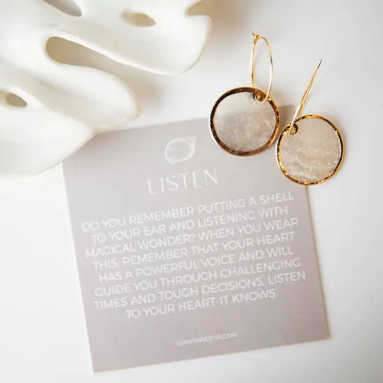 Capiz Shell Earrings Round