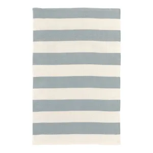 Catamaran Stripe Indoor/Outdoor Rug | Light Blue & Ivory