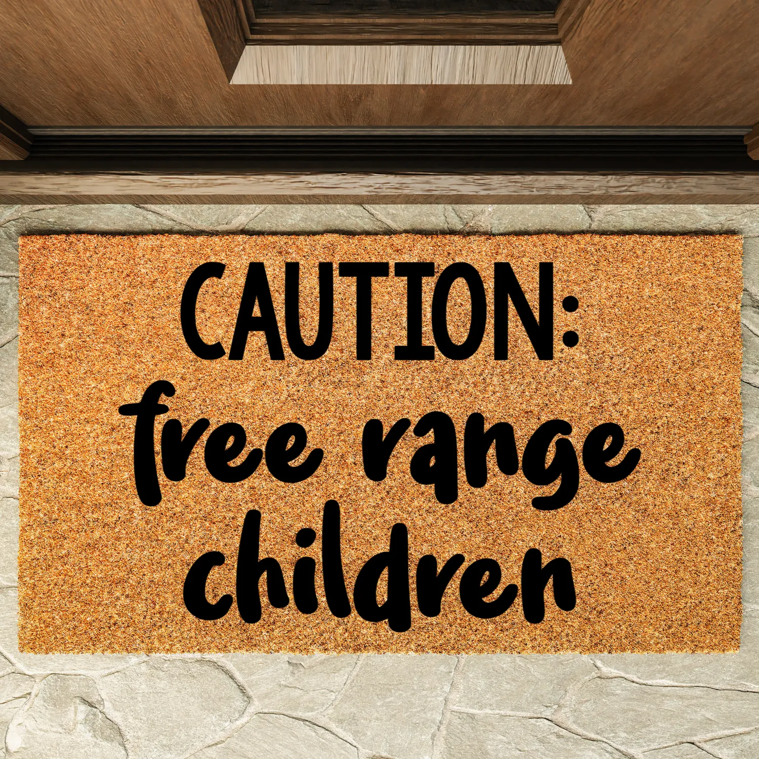 Caution Free Range Children Doormat