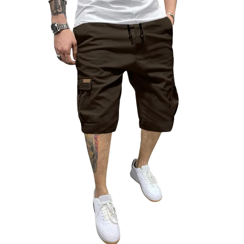 Classic Casual Drawstring Design Cargo Shorts