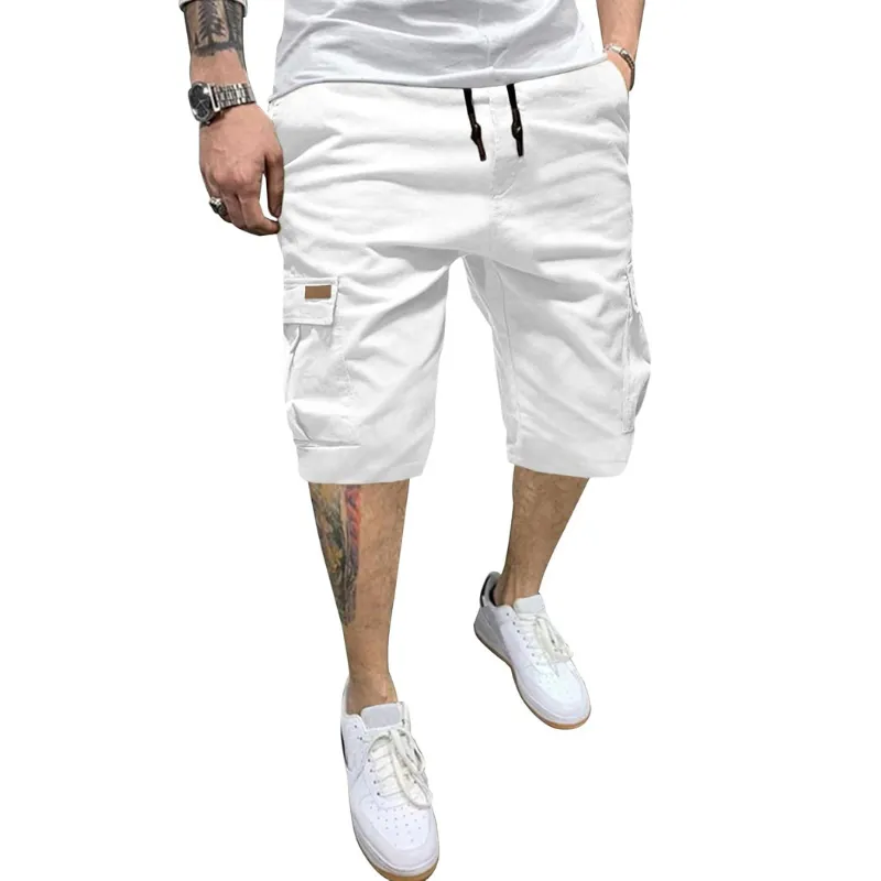 Classic Casual Drawstring Design Cargo Shorts