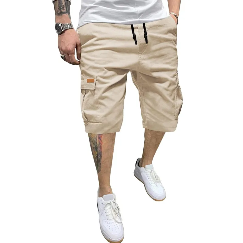 Classic Casual Drawstring Design Cargo Shorts