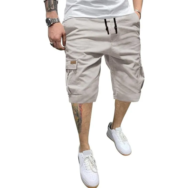 Classic Casual Drawstring Design Cargo Shorts