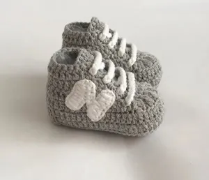 Crochet Baby Sporty Shoes Grey