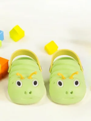 Cute Caterpillar Design Clogs for Girls- Light Green