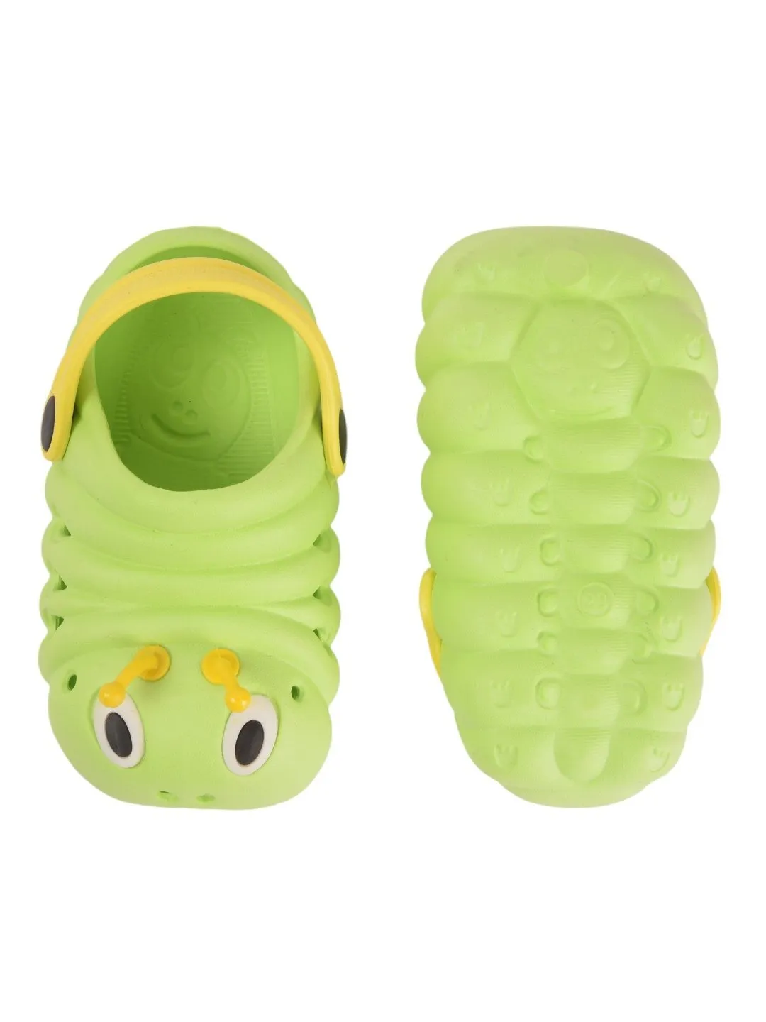 Cute Caterpillar Design Clogs for Girls- Light Green
