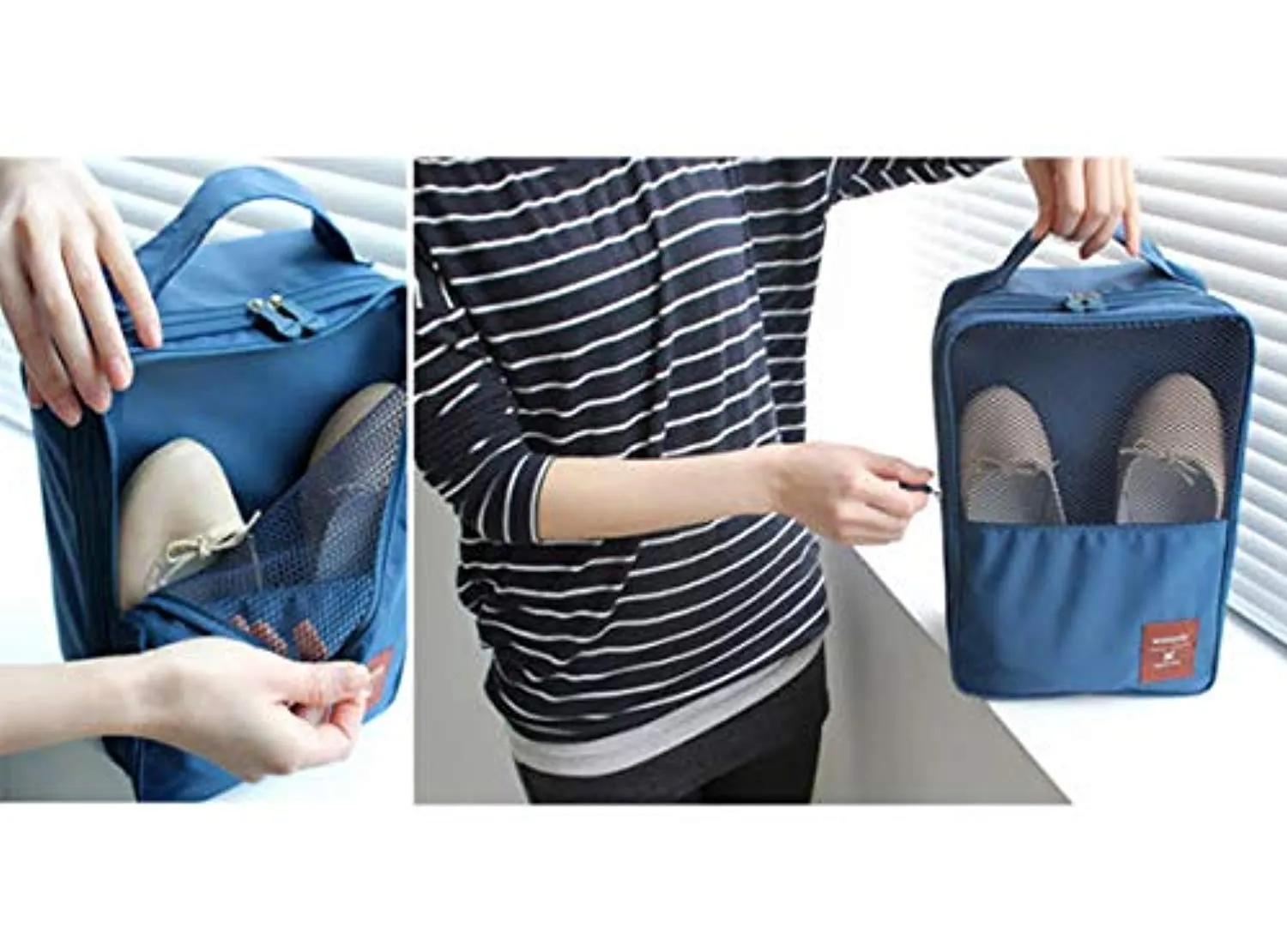 Electomania Travelling Shoe Storage Bag Waterproof Storage Footwear Organiser Pouch (Navy Blue)