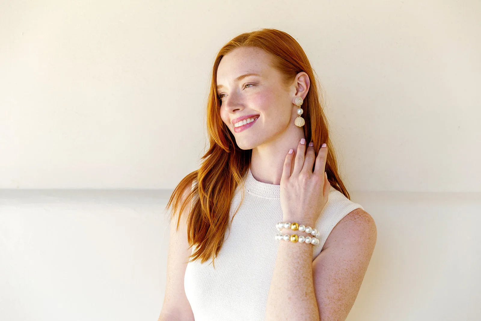 Grace Pearl Rattan Drop Earrings - Clip On