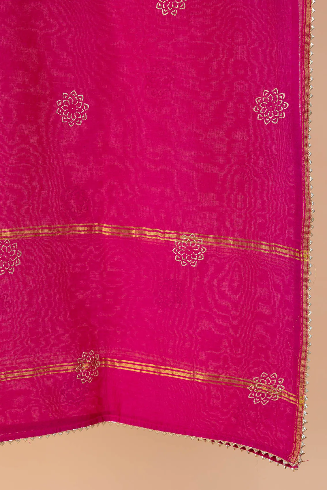 Gulabi Chanderi Dupatta