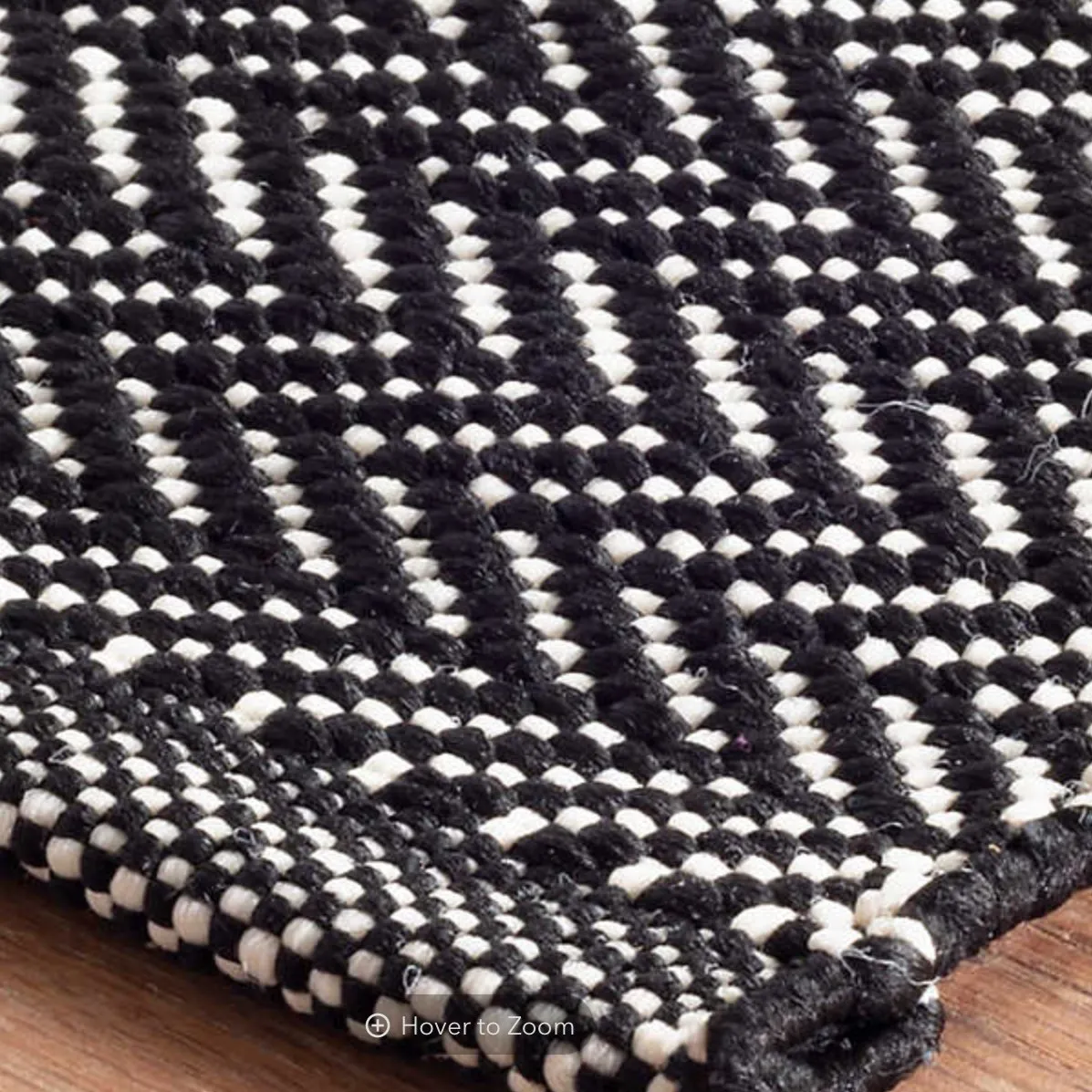 Herringbone Indoor/Outdoor Rug | Black & Ivory