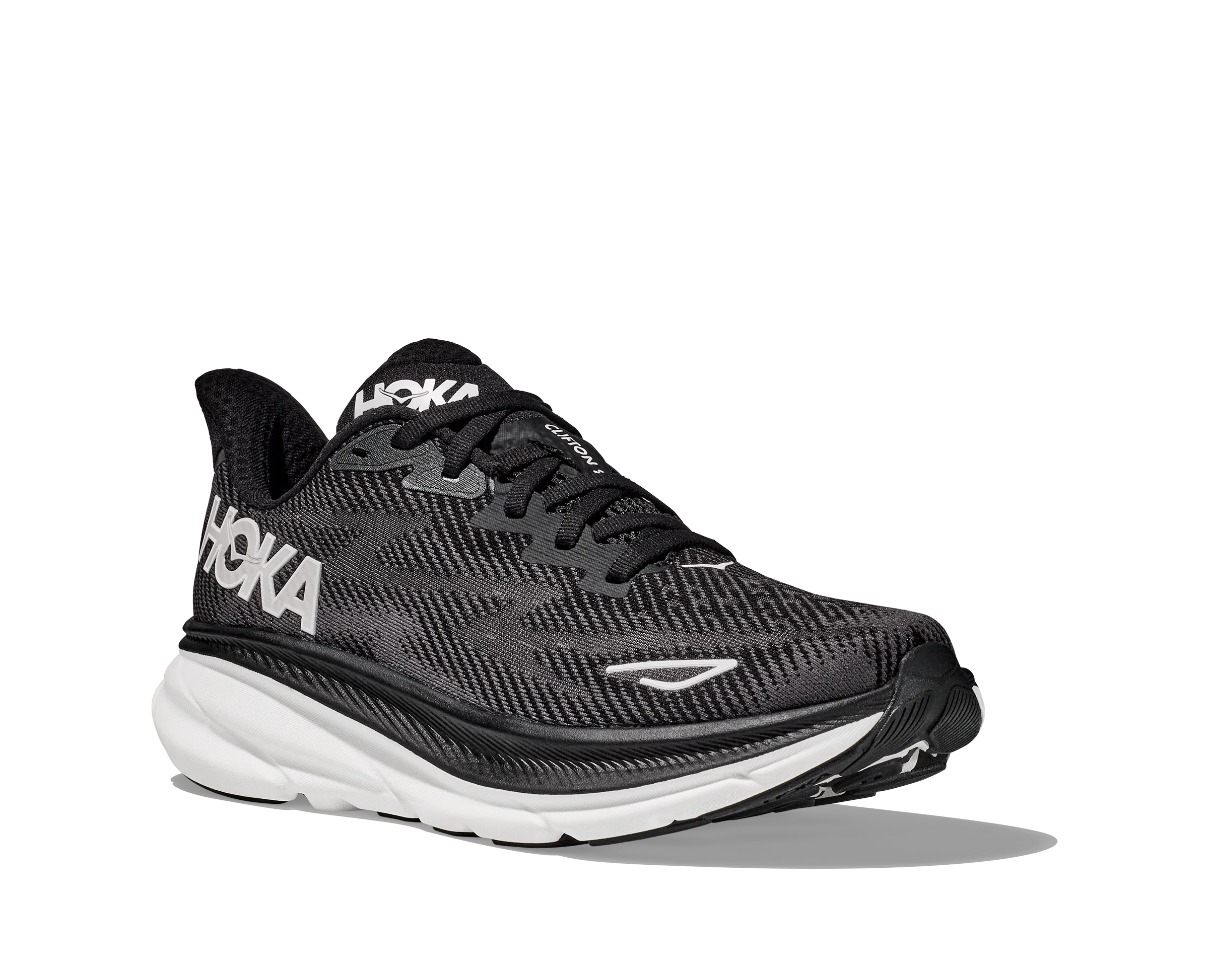 Hoka Womens Trainer Clifton 9 Black/White