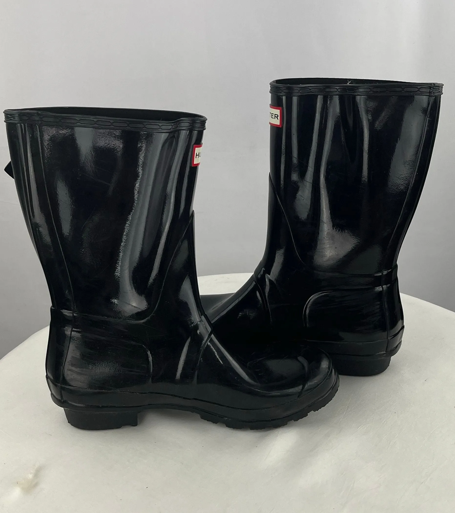Hunter Original Women's Gloss Short Black Rainboots Size 9