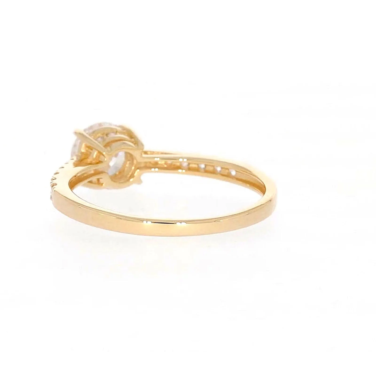 HUSH 9ct Yellow Gold Round Brilliant Cut with 1 CARAT tw of Diamond Simulants Ring