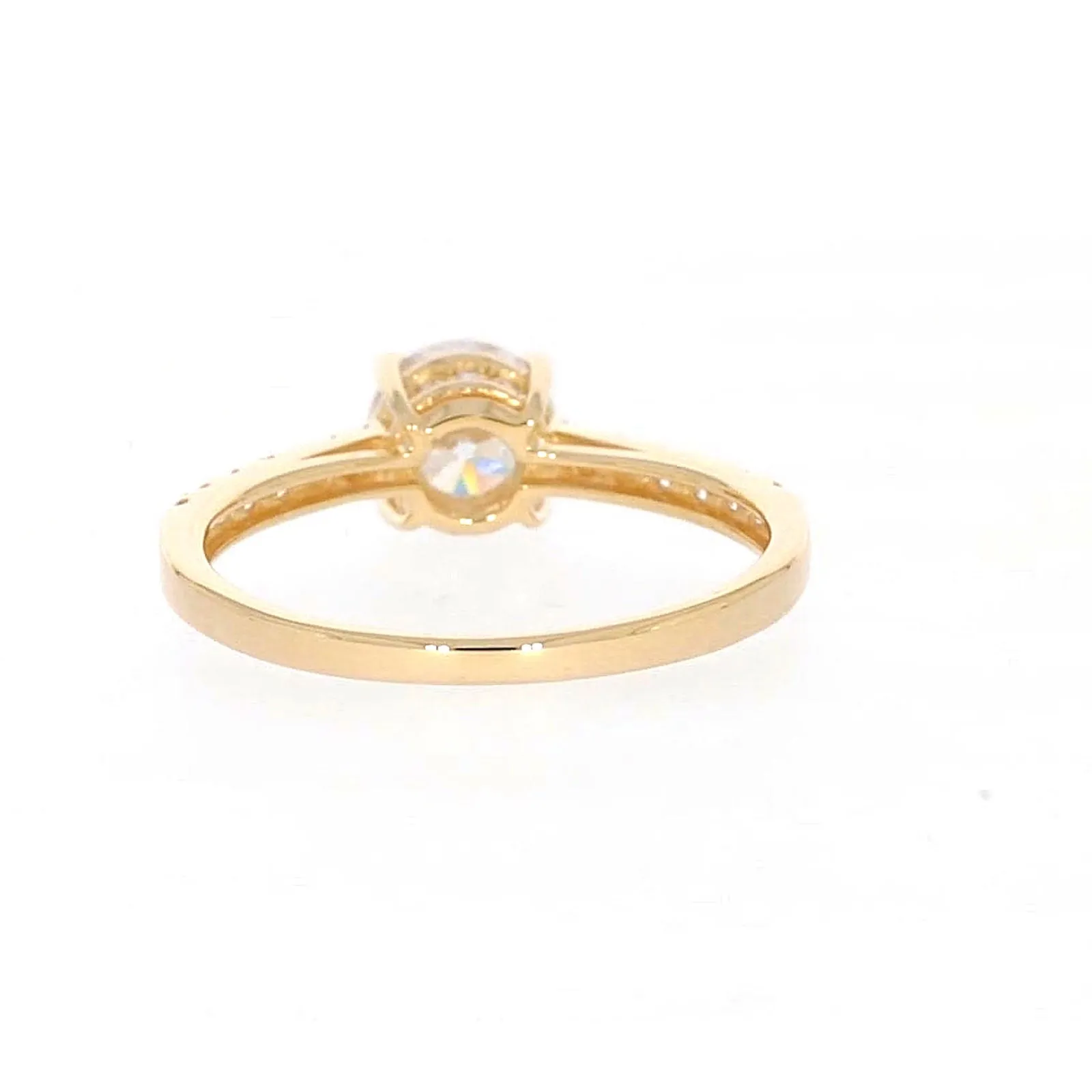 HUSH 9ct Yellow Gold Round Brilliant Cut with 1 CARAT tw of Diamond Simulants Ring