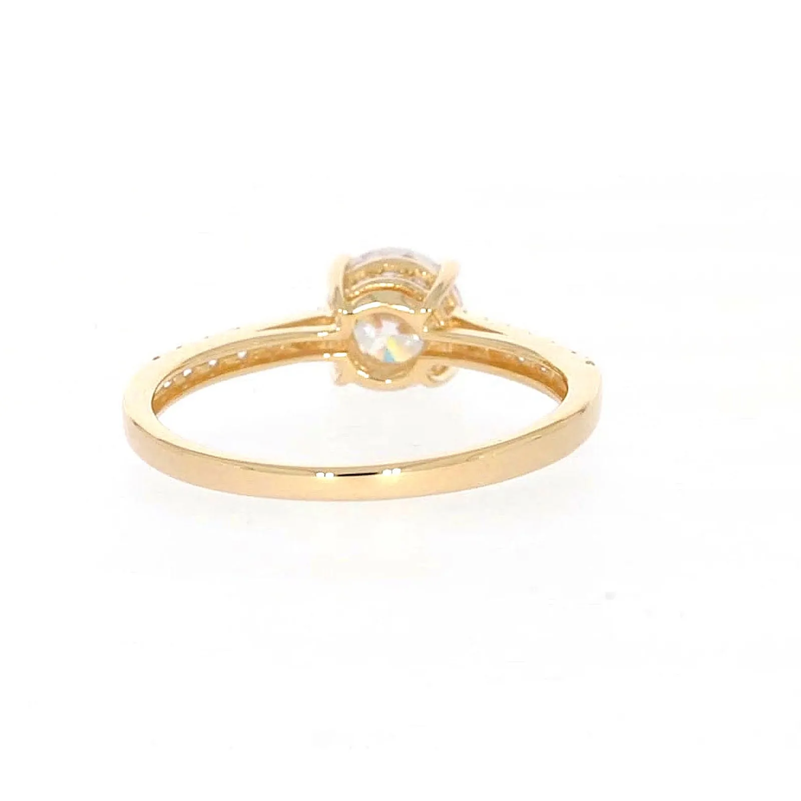 HUSH 9ct Yellow Gold Round Brilliant Cut with 1 CARAT tw of Diamond Simulants Ring