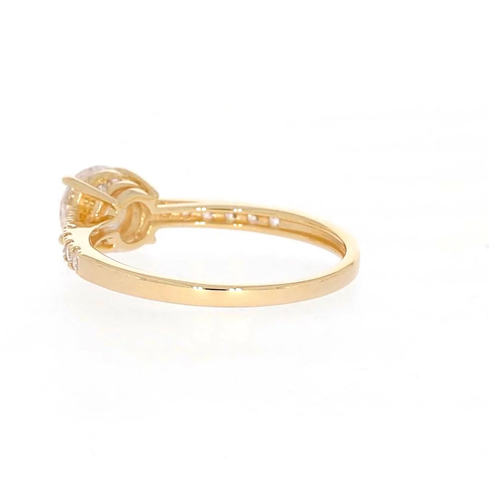HUSH 9ct Yellow Gold Round Brilliant Cut with 1 CARAT tw of Diamond Simulants Ring