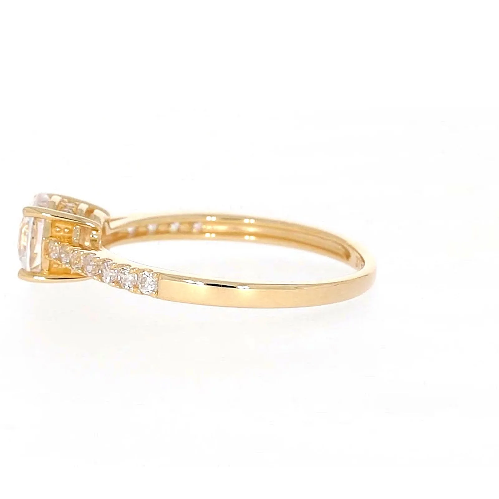 HUSH 9ct Yellow Gold Round Brilliant Cut with 1 CARAT tw of Diamond Simulants Ring