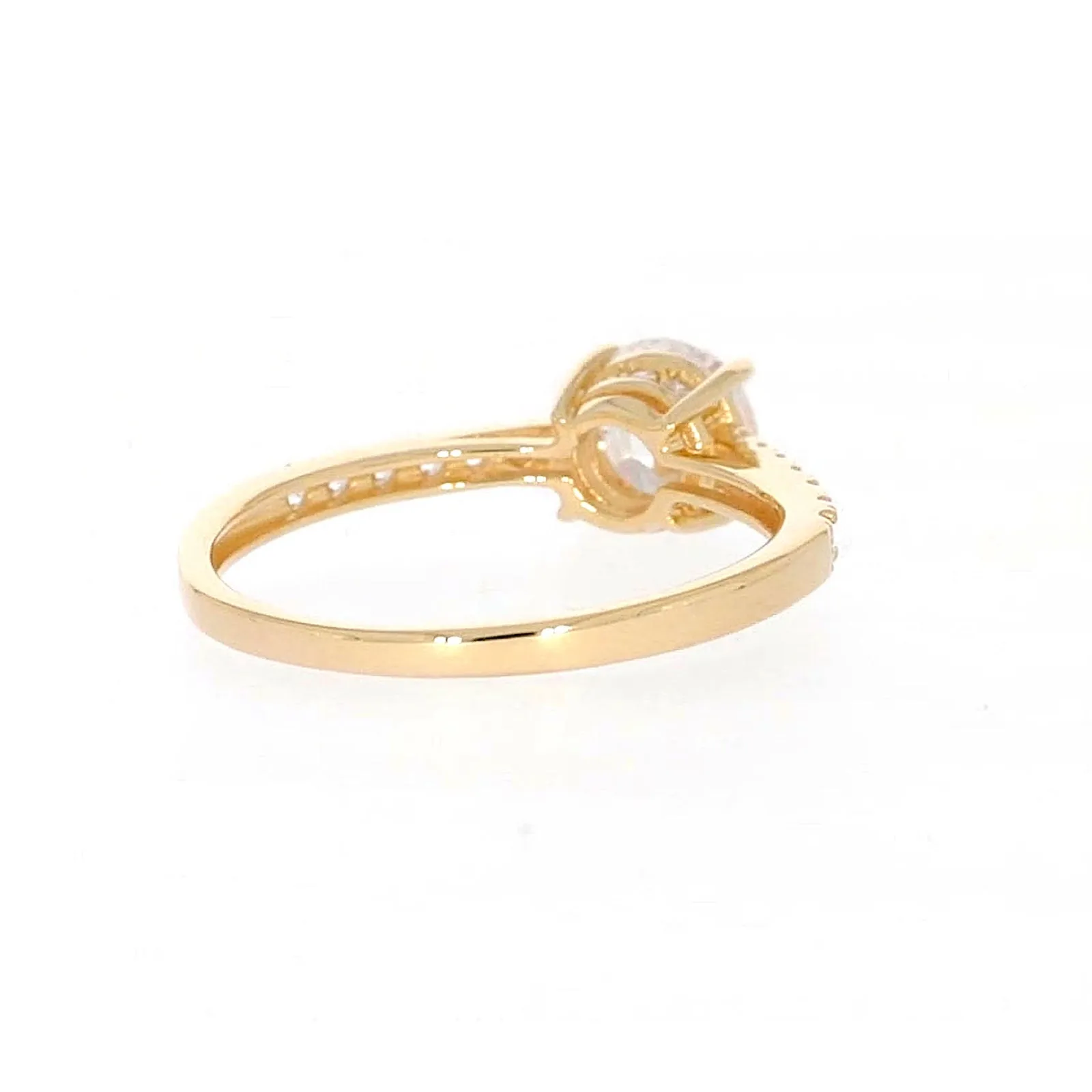 HUSH 9ct Yellow Gold Round Brilliant Cut with 1 CARAT tw of Diamond Simulants Ring