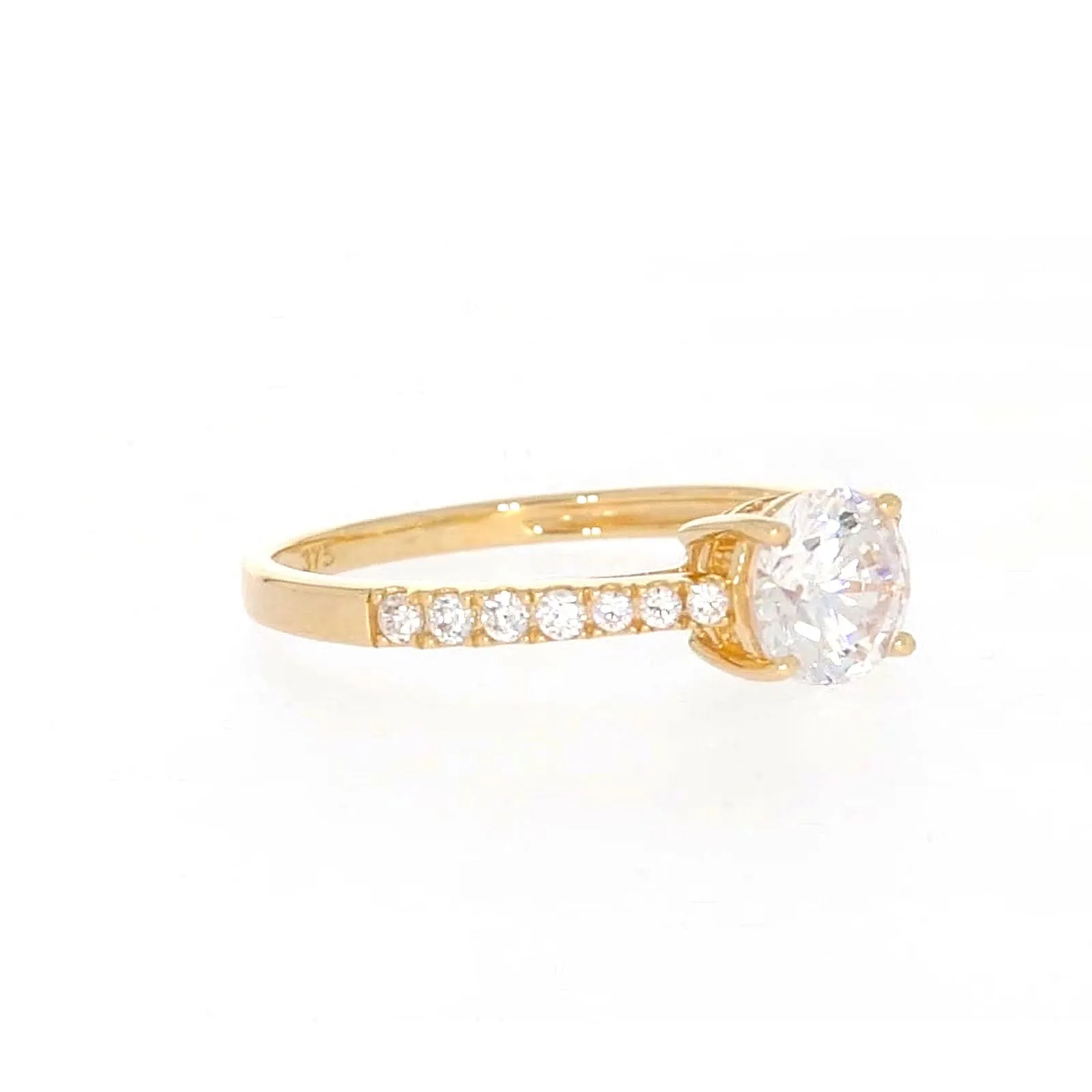 HUSH 9ct Yellow Gold Round Brilliant Cut with 1 CARAT tw of Diamond Simulants Ring