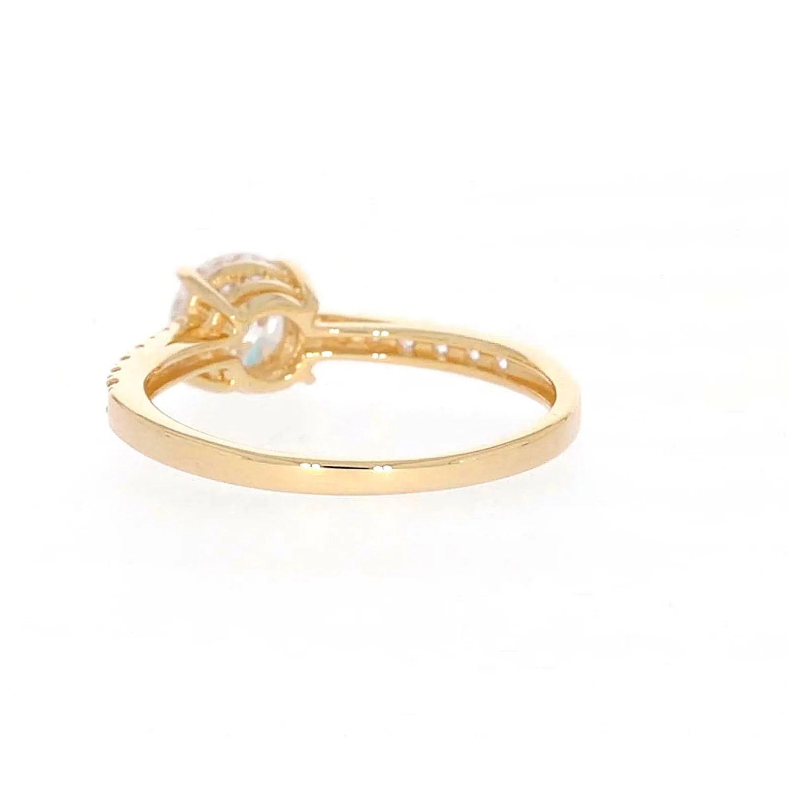 HUSH 9ct Yellow Gold Round Brilliant Cut with 1 CARAT tw of Diamond Simulants Ring