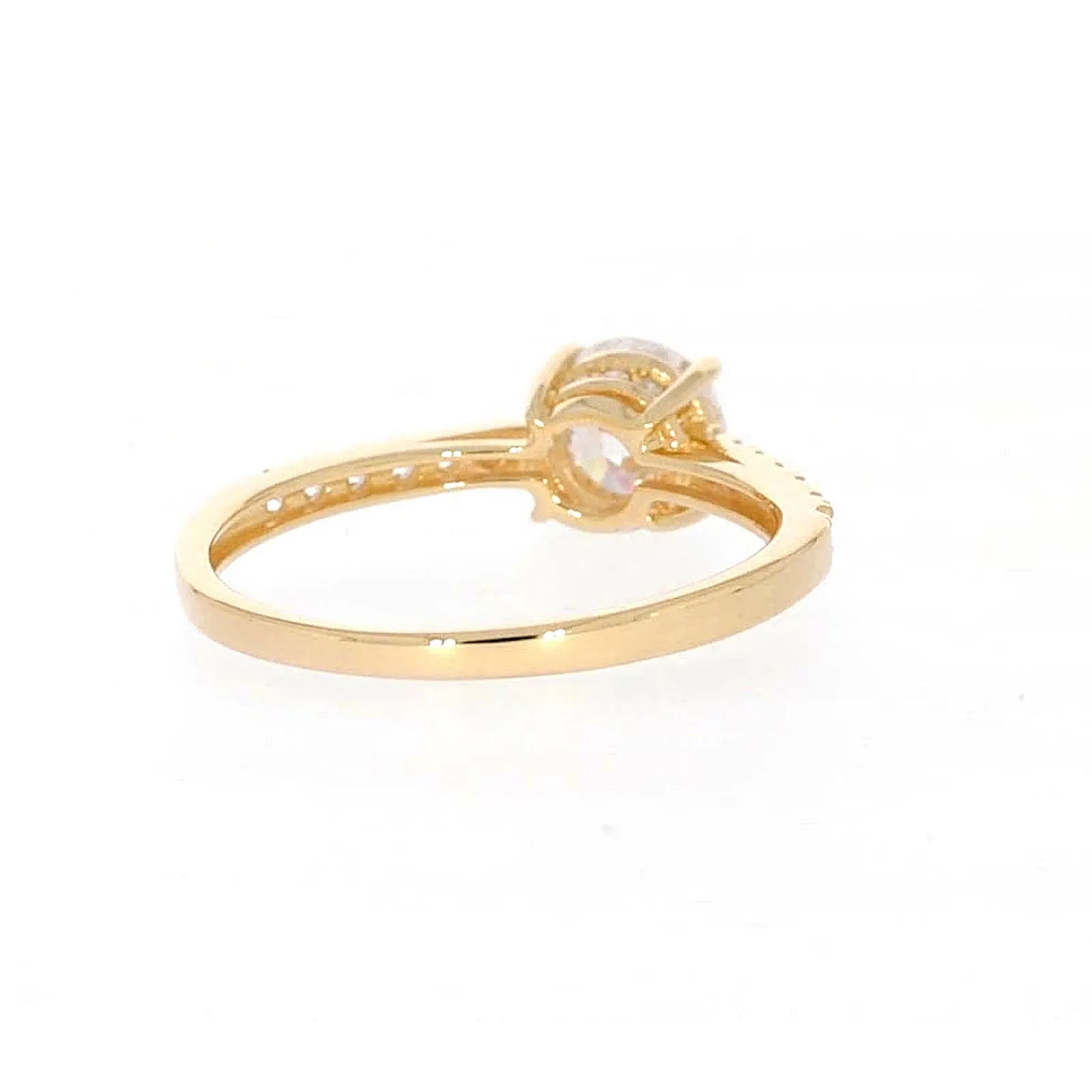 HUSH 9ct Yellow Gold Round Brilliant Cut with 1 CARAT tw of Diamond Simulants Ring
